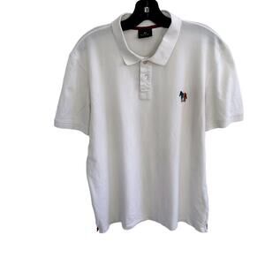 Paul Smith PS White Polo Shirt with Multicolor Zebra Logo - XL